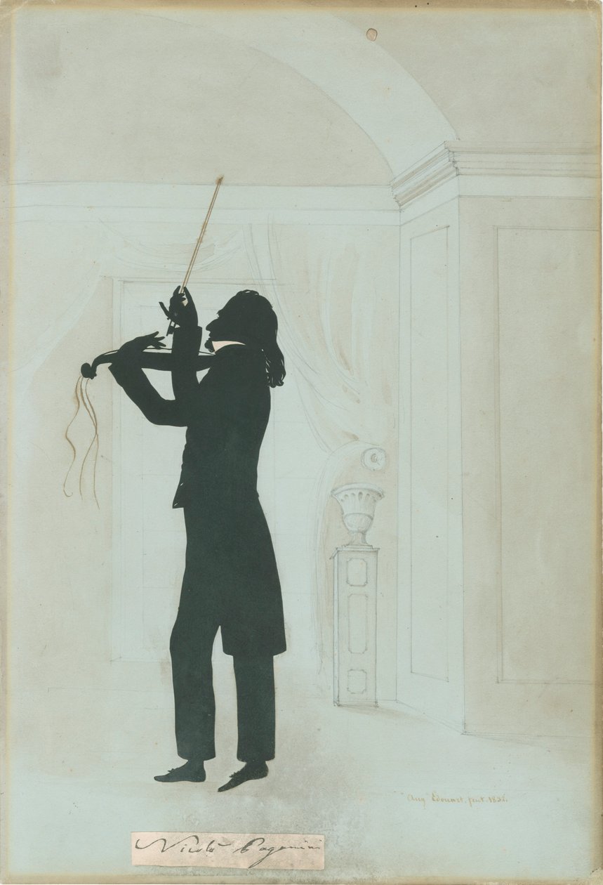Niccolo Paganini - silhuett av Unknown