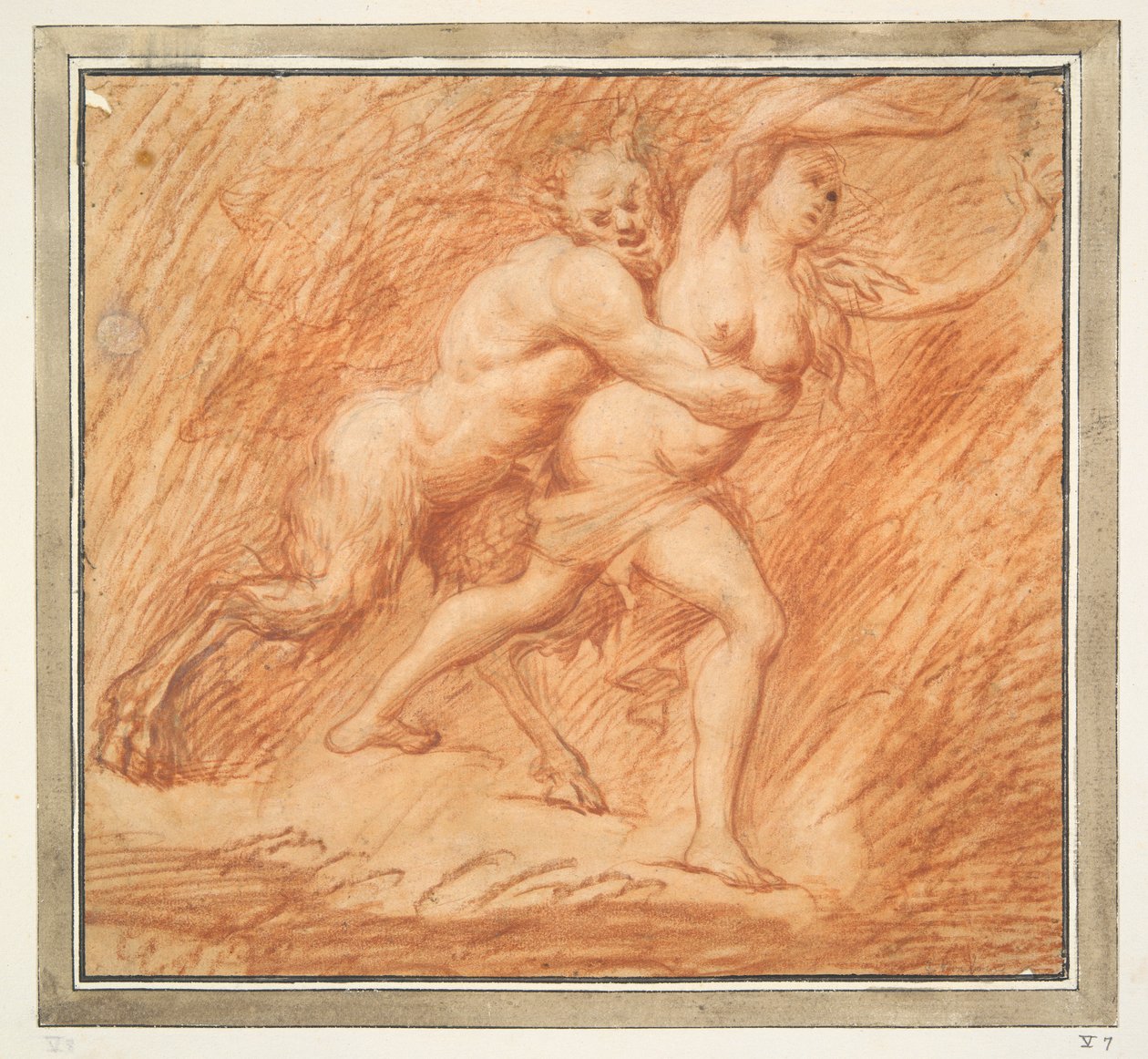 Nymfe og Satyr av Unknown
