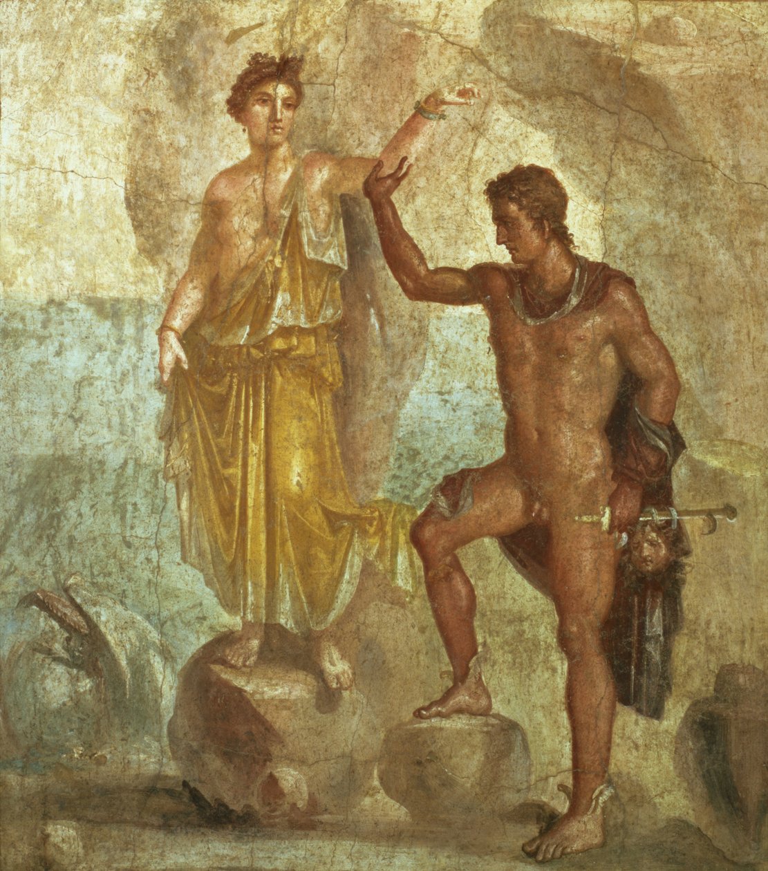 Perseus frigjør Andromeda, fra huset til Castor og Pollux, Pompeii, 4. dekorative stil, ca. 50-79 e.Kr. av Unknown