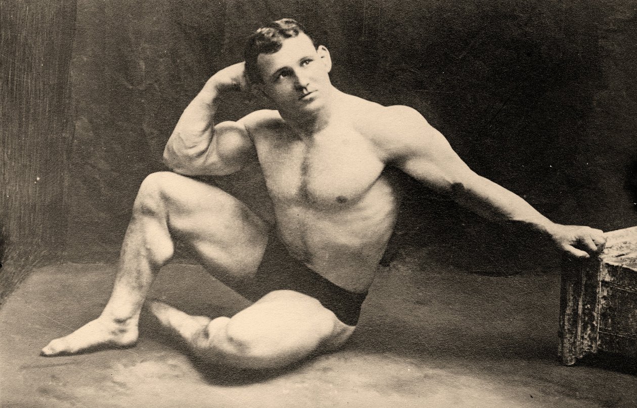 Portrett av Heavy Weight Wrestler, Johann Lem, ca. 1910 av Unknown