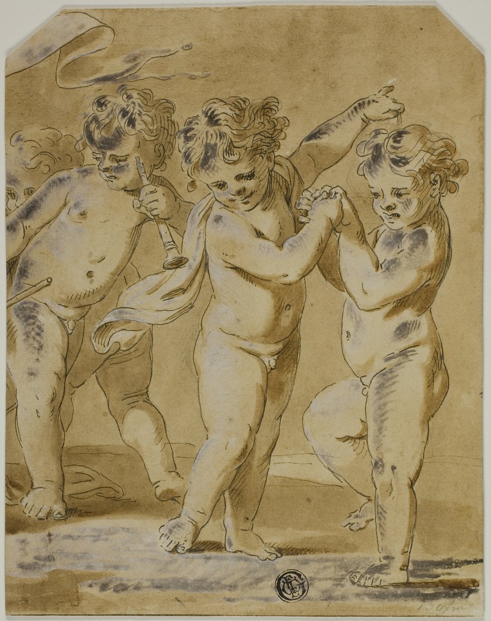 Putti Bacchanale av Unknown