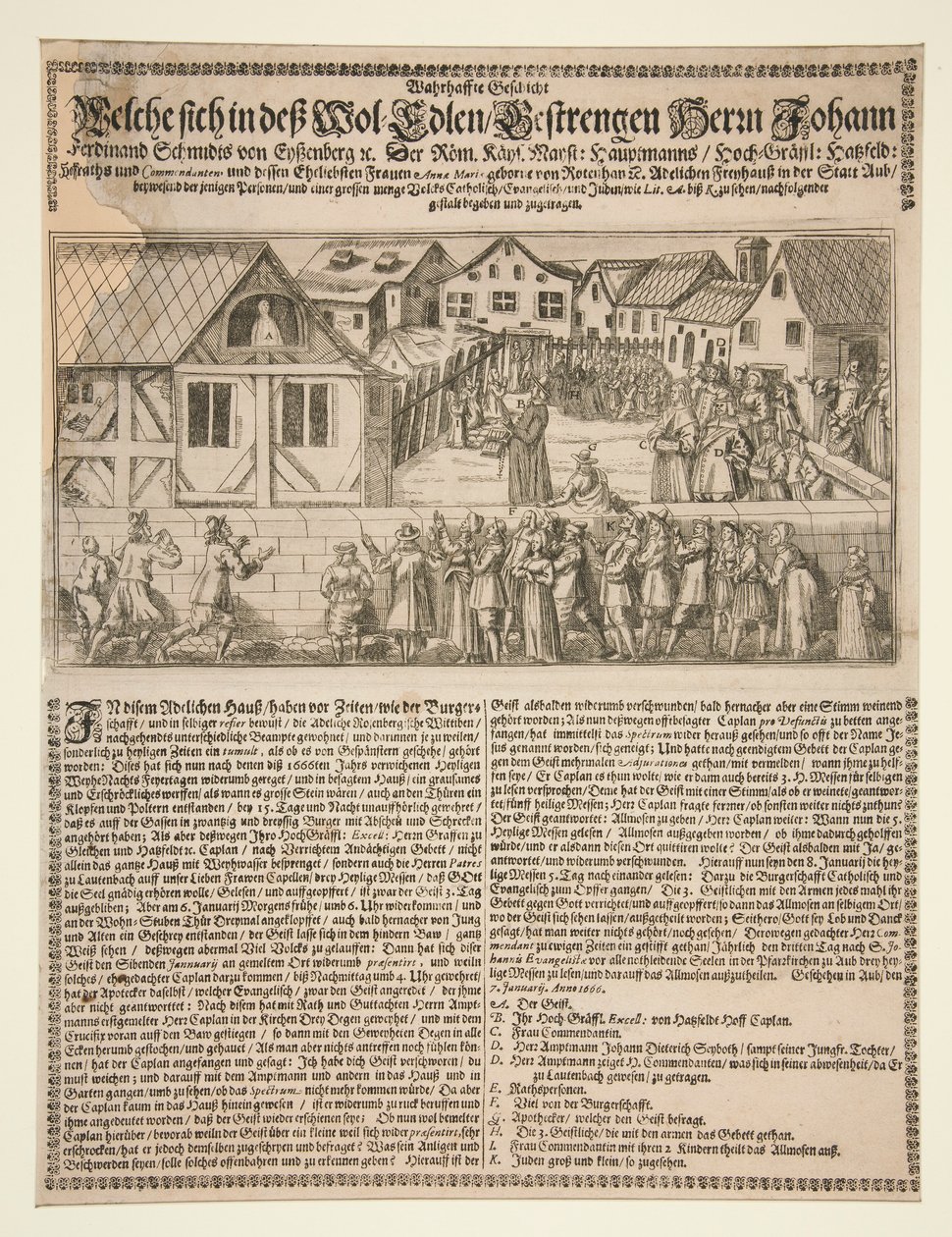 Religiøs scene med predikant av Unknown