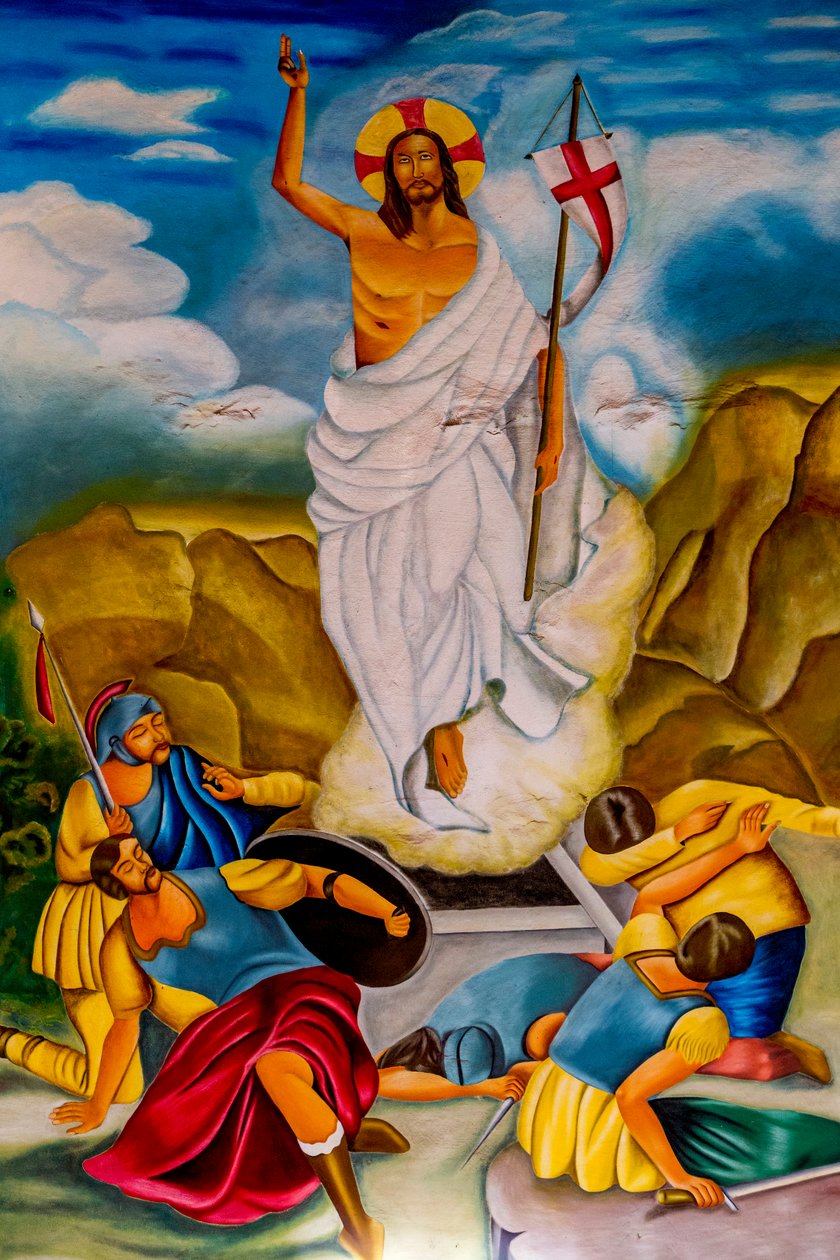 Frisk oppstandelse i Risen Christ de Hedzranawoe katolske sognekirke, Lomé, Togo. av Unknown