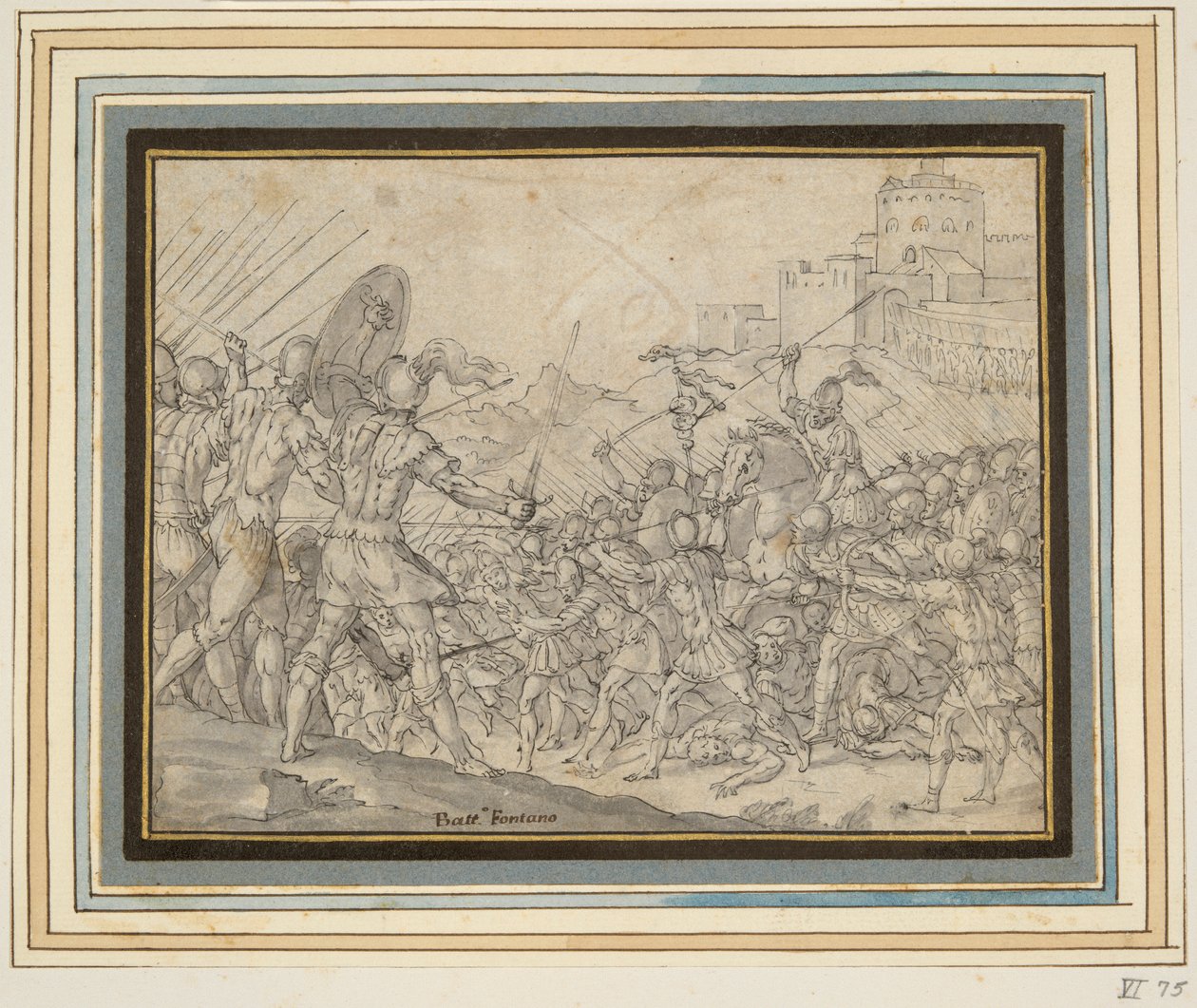 Romulus, Bekjempelse av Sabines, ber Jupiter om hjelp av Unknown