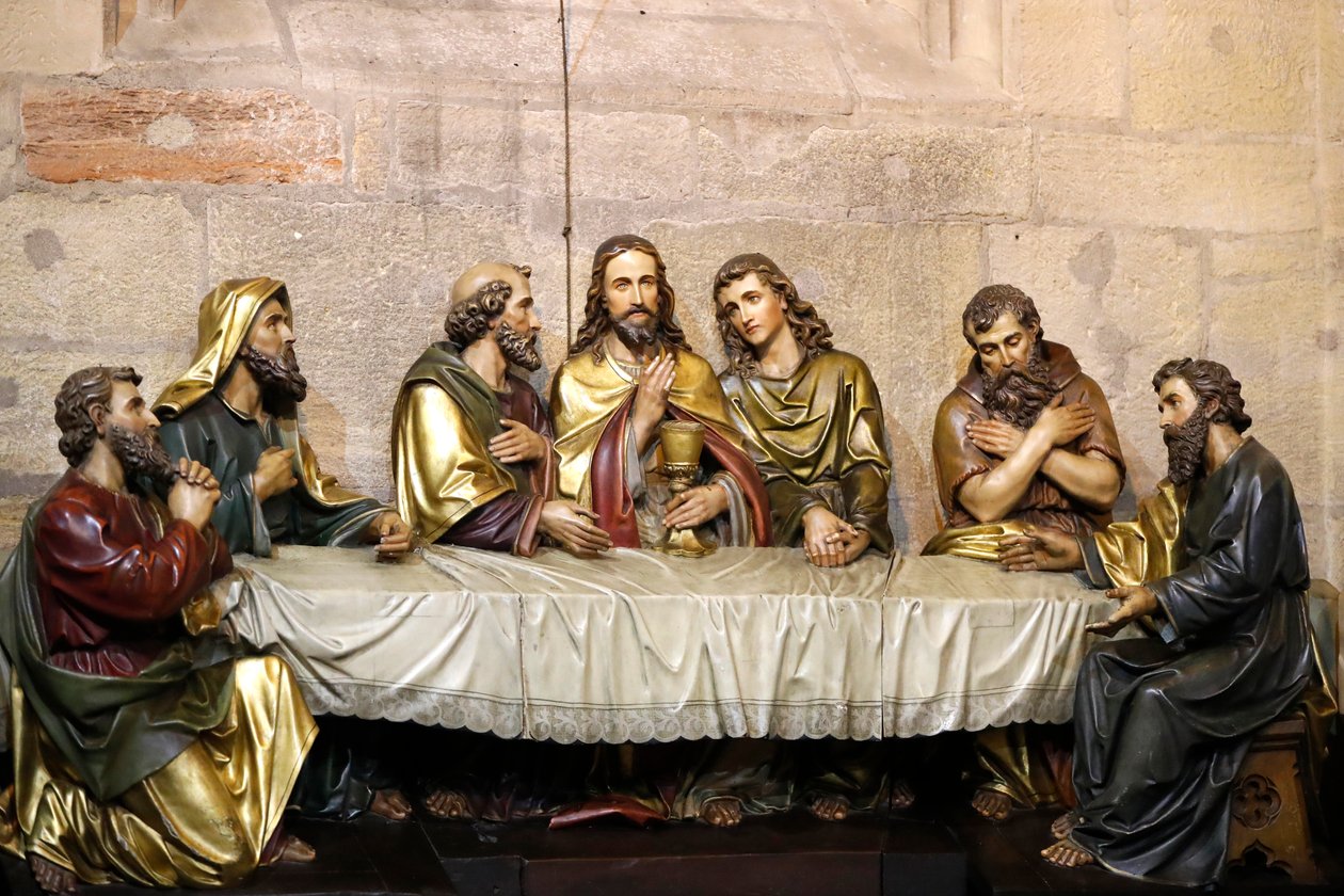 Saint-Martin kirke, Nattverden, statuer, Mulhouse, Frankrike av Unknown