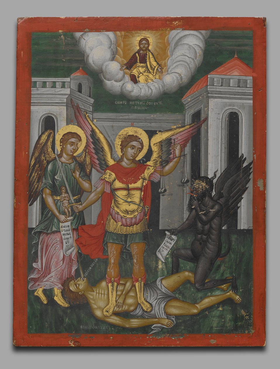 Saint Michael veier en sjel av Unknown