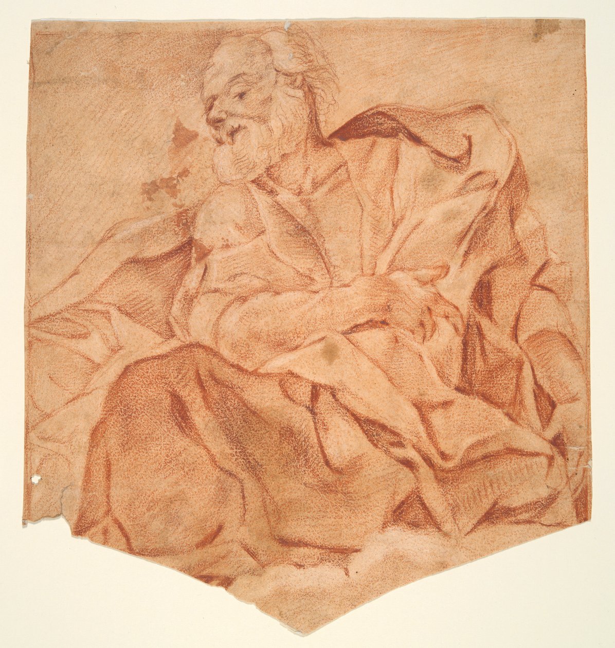 Sittende mannsfigur med skjegg av Unknown