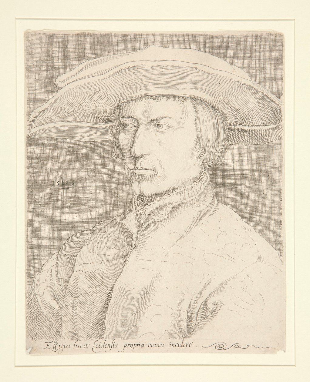 Selvportrett av kunstneren, 1525 [Portrett av en mann, såkalt Lucas van Leyden, selvportrett] av Unknown