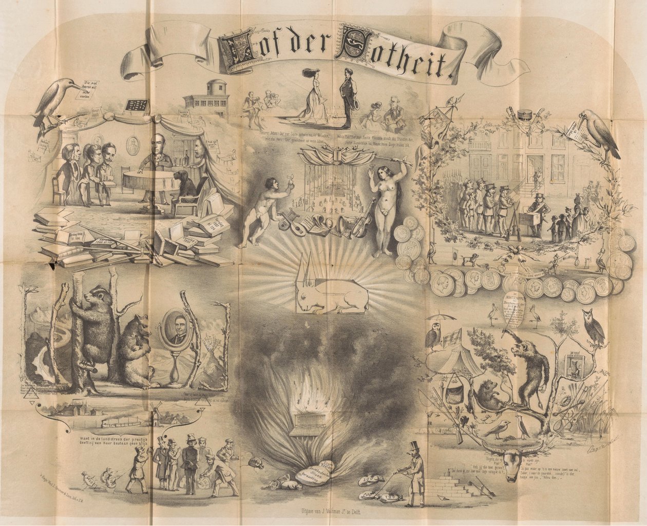 Tegneserie i Delft studentalmanakk, 1869 Praise of Folly (tittel på objekt) av Unknown