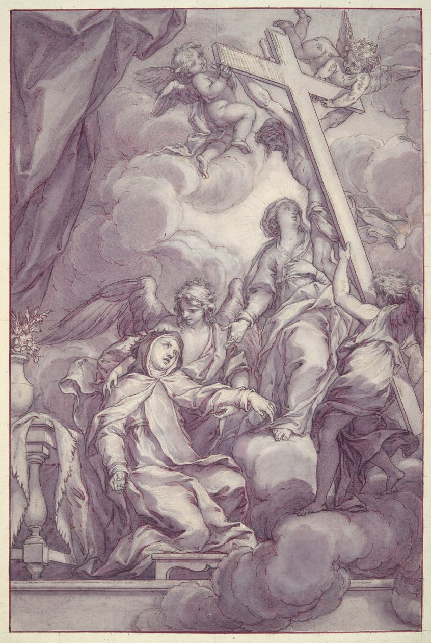 St. Catherine av Siena mottar Stigmata av Unknown