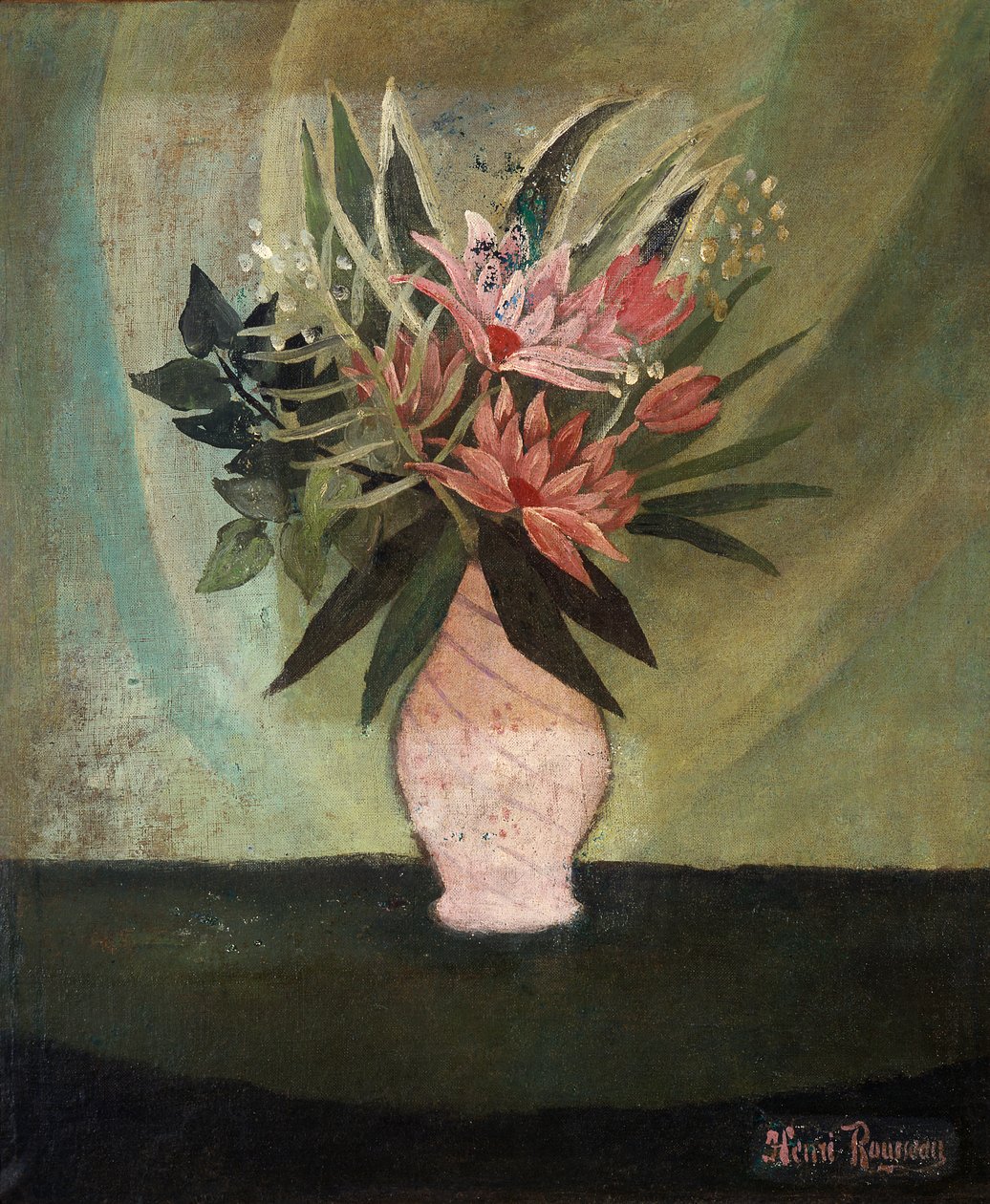 Stilleben, vase med blomster av Unknown