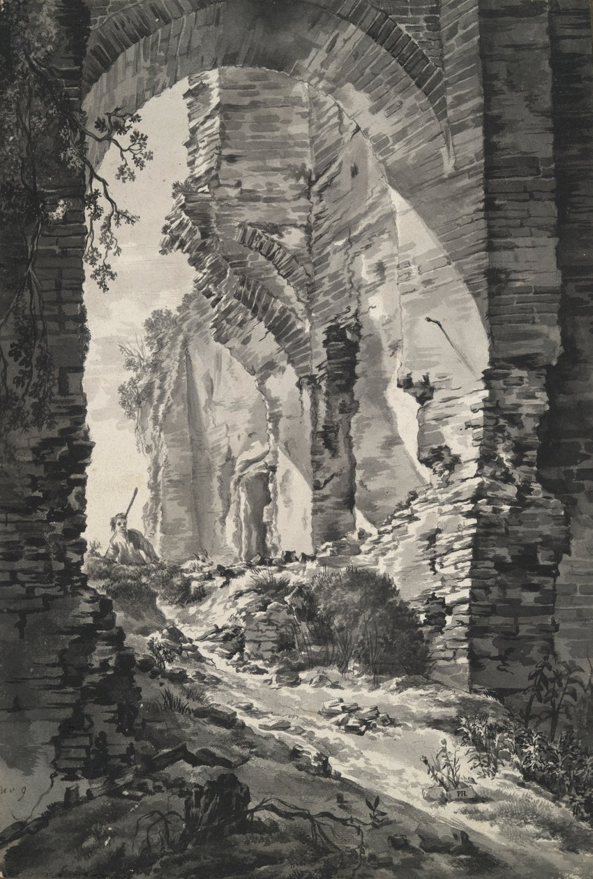 Inngangsporten til ruinene av Brederode Castle, Holland, med Shepherd av Unknown