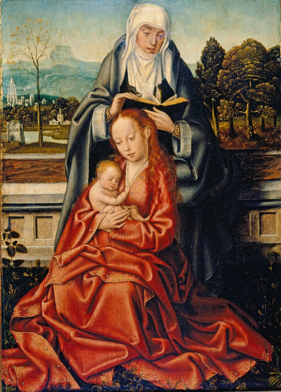 Jomfruen og barnet med St Anne, 1400-tallet av Unknown