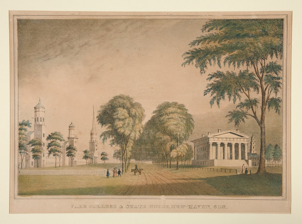 Yale College og State House, New Haven, Con. av Unknown