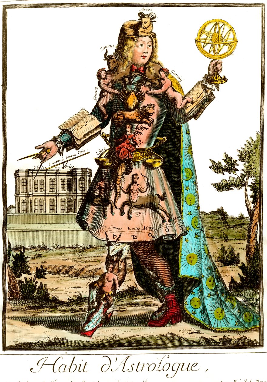 1600-talls astrologdrakt. Privat samling. av Unknown artist