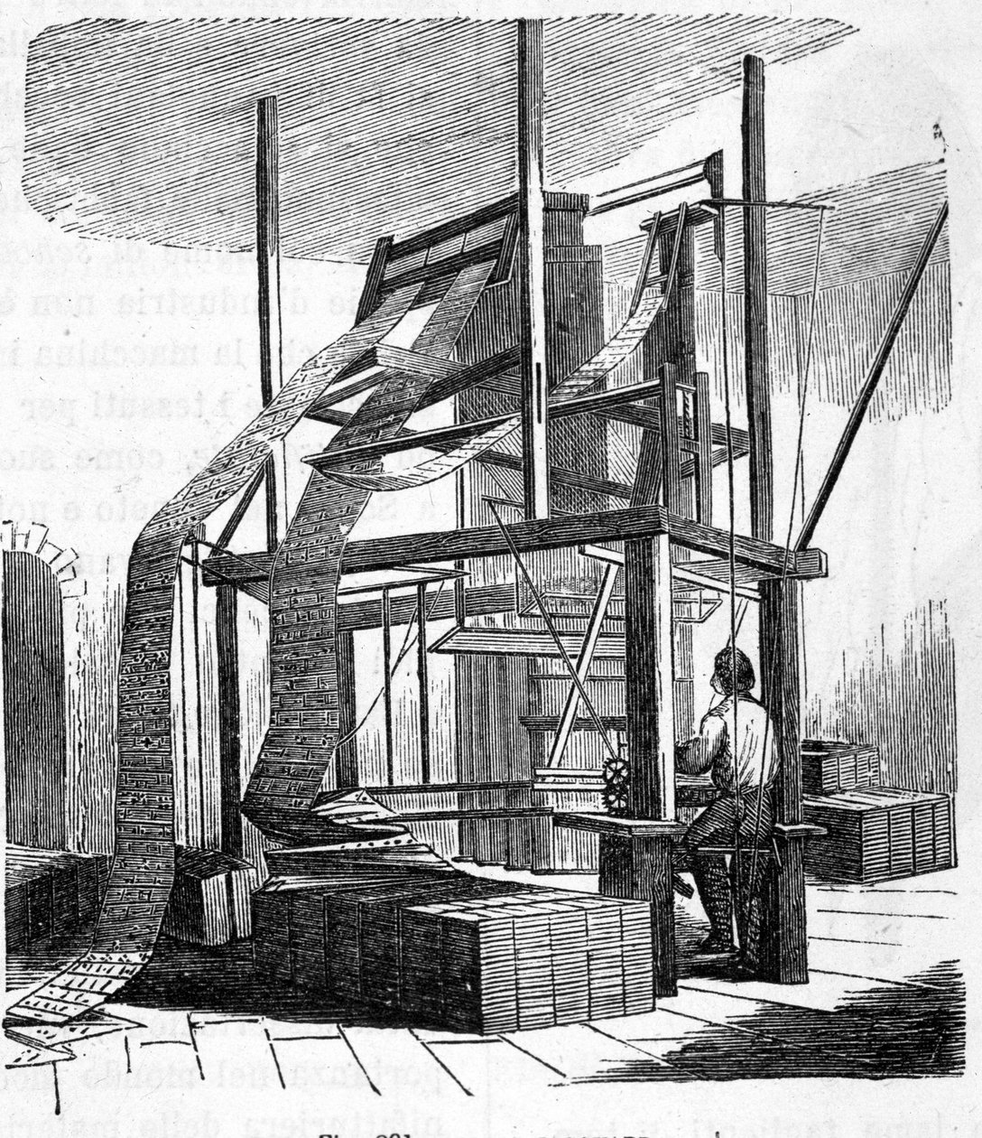 1801 Jacquard vevstol. 1800-talls gravering. av Unknown artist