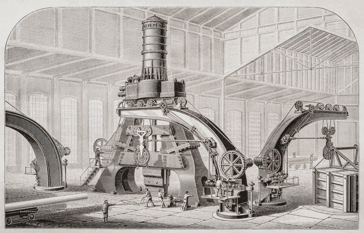 1800-talls damphammer, eller fallhammer av Unknown artist