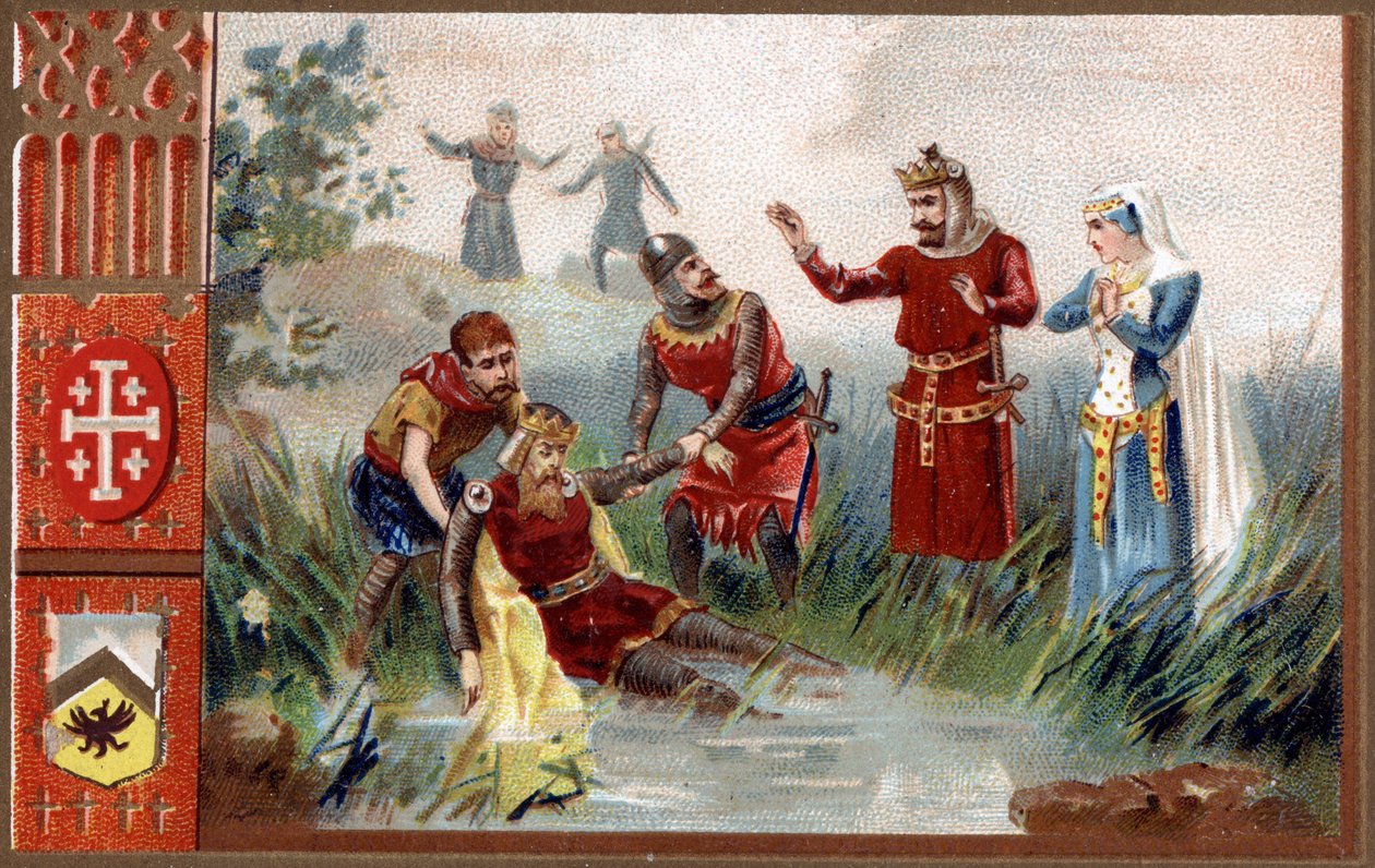 3rd crusade: Discovered the body of Emperor Frederic Barberossa (German Roman Emperor) in the river of Selef in 1190. av Unknown artist