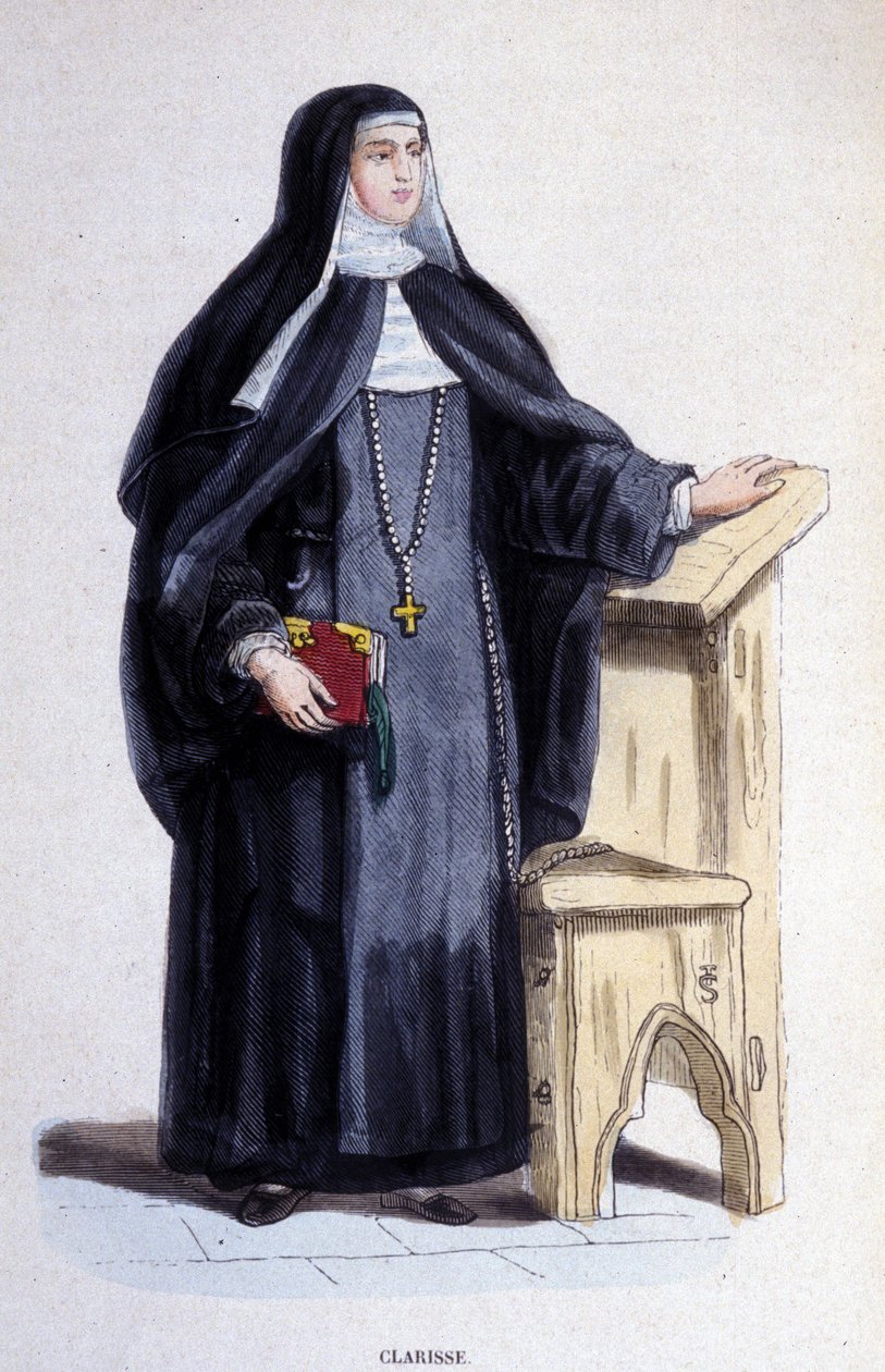 A Clarisse, en religiøs av St. Clair-ordenen grunnlagt på 1200-tallet. av Unknown artist