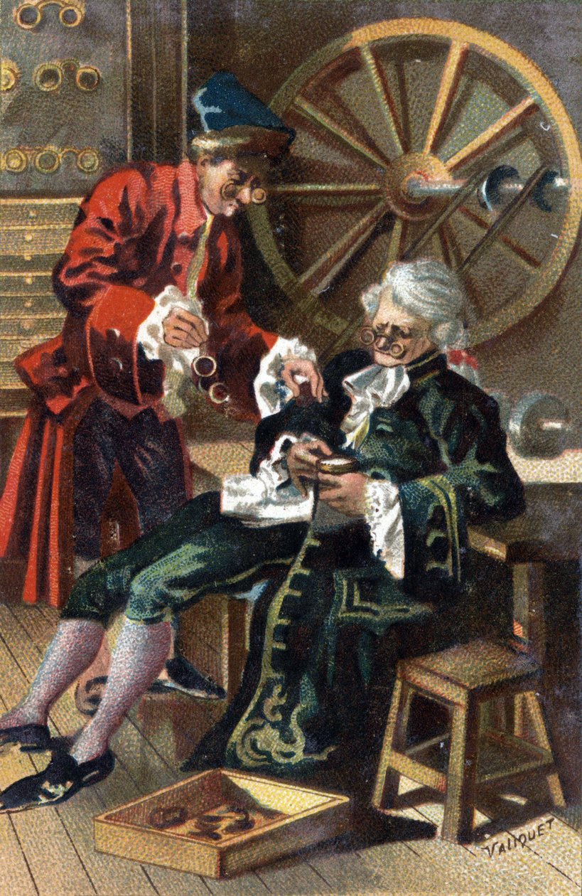 A Lunetier (Optician - manufacturer of glasses) in 1745. av Unknown artist