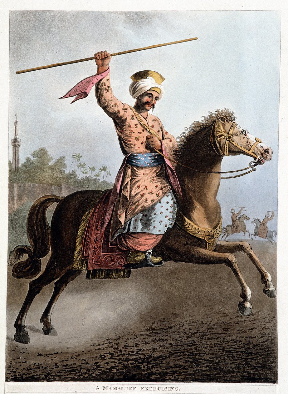 En mamelukker på hesten - i "Utsikter i Egypt, Palestina og andre deler av det osmanske riket""" av Unknown artist