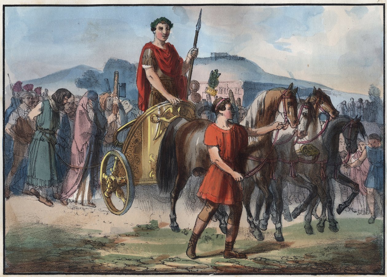 A Roman Triumph - engraving from “” Usi e Costumi di Tutti i i Popoli dell