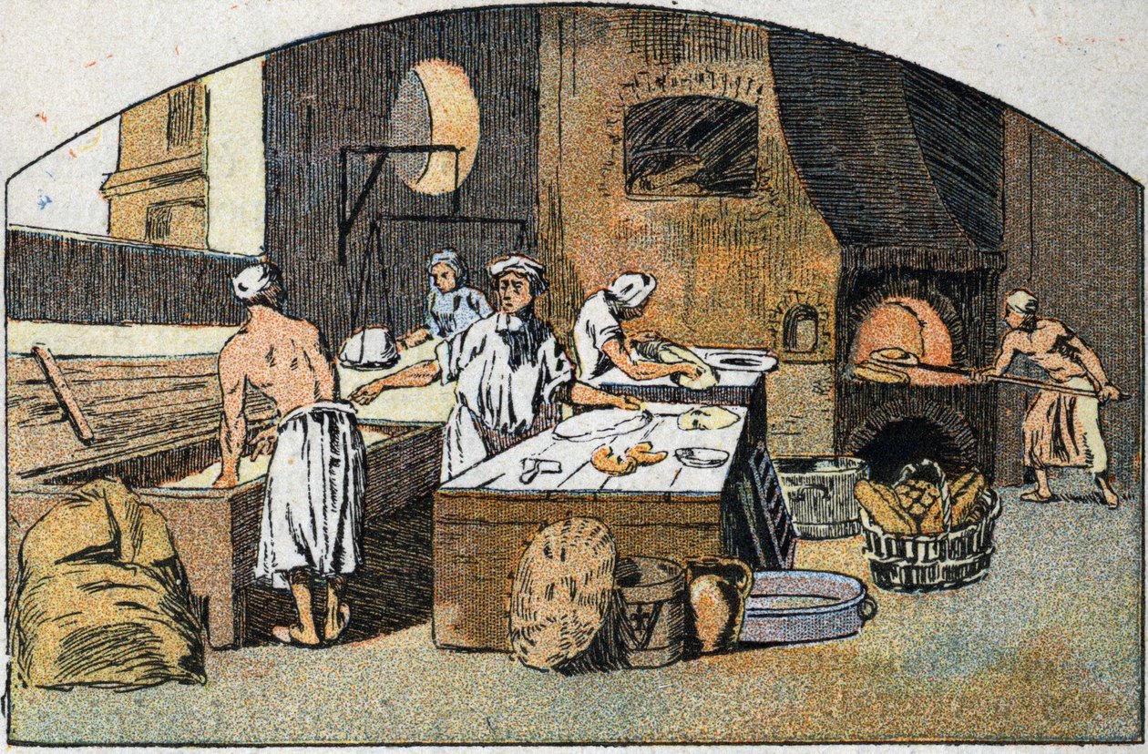Et bakeri på 1700-tallet. av Unknown artist