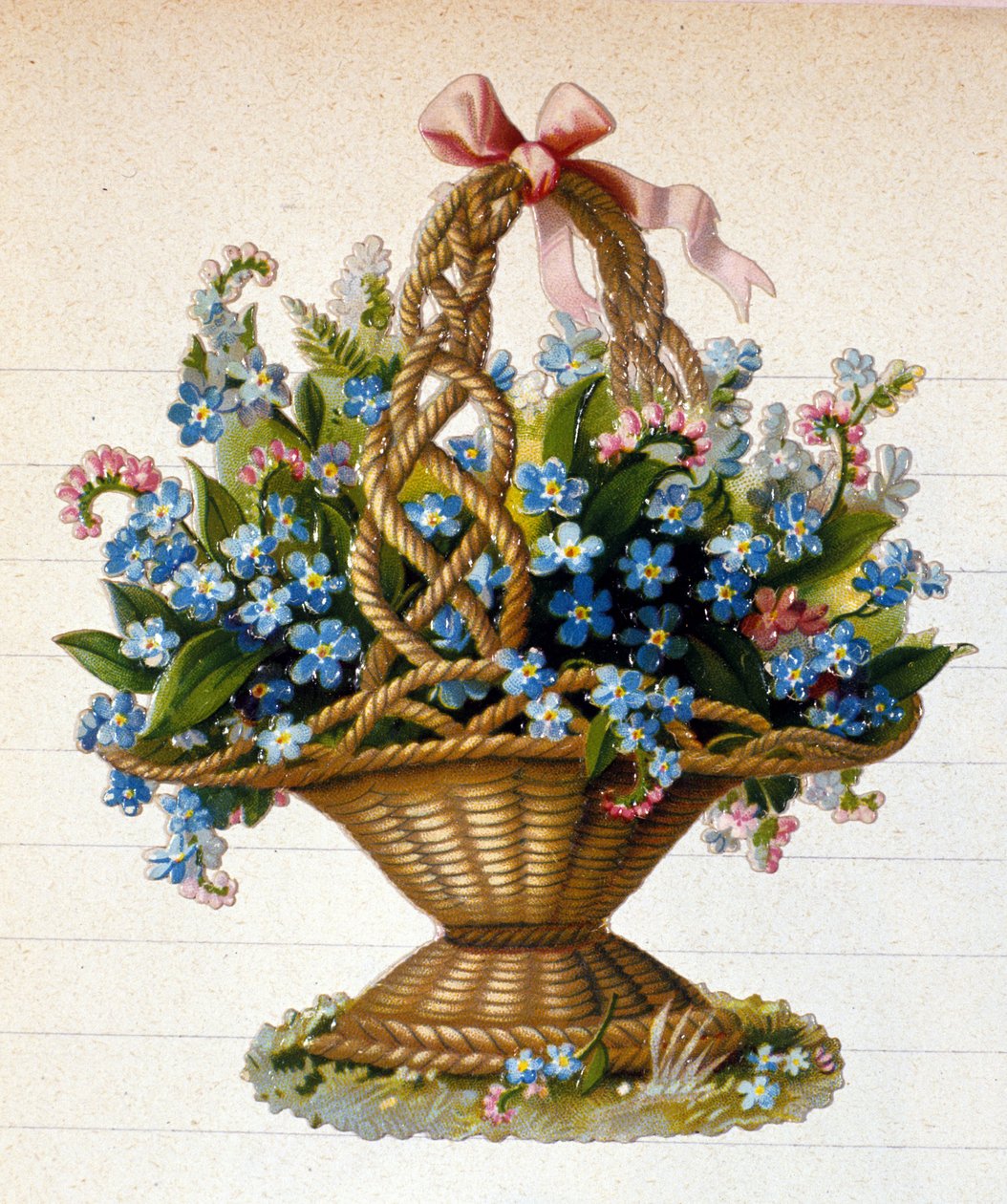 En kurv med blomster av Unknown artist