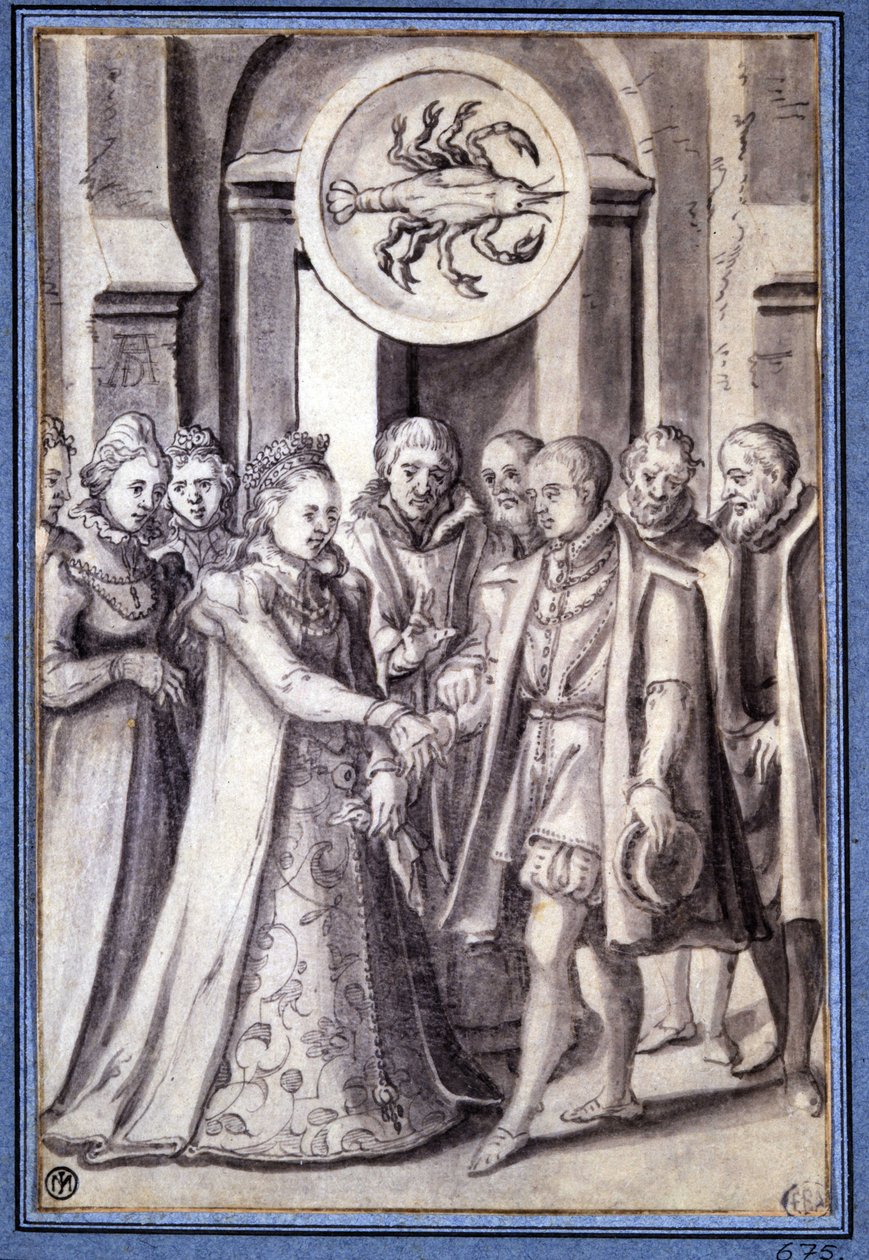 Et ekteskap på 1600-tallet, under kreftens tegn av Unknown artist