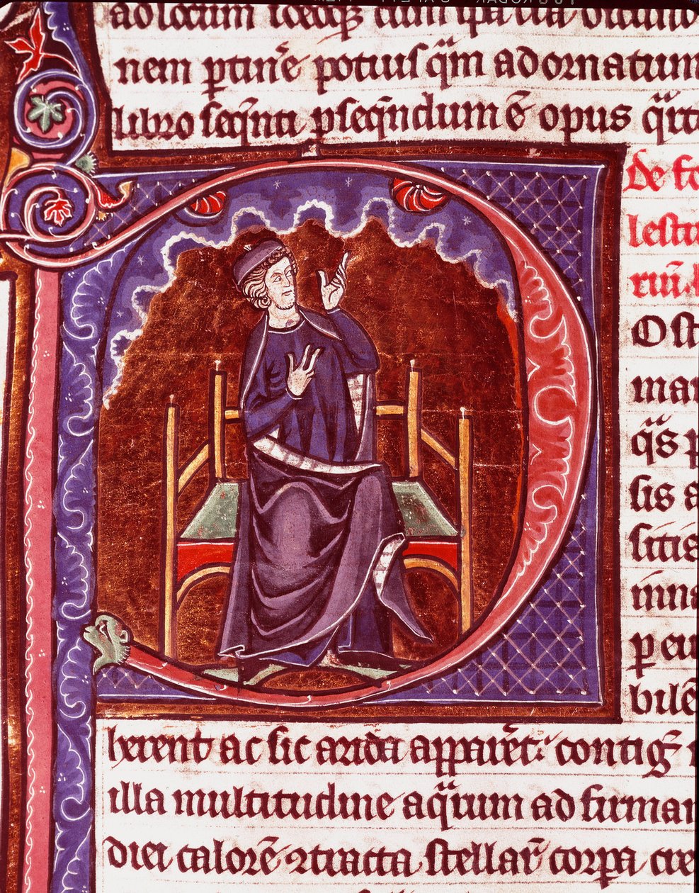 En munk som lager miniatyrberetningene fra manuskriptet "Speculum historiale" av Vincent de Beauvais (1184/94-1264) Laon fra 1200-tallet, kommunalt bibliotek av Unknown artist