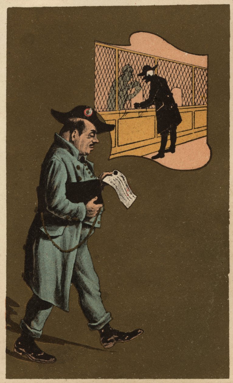 En skatteinspektør, anonym kromolitografi, sent på 1800-tallet. av Unknown artist