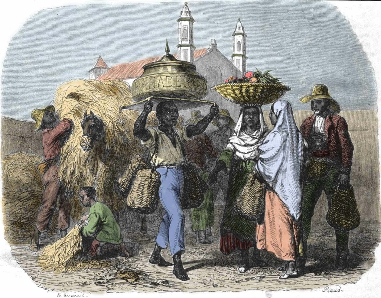 En reisende brødselger på Cuba, gravering fra 1870 av Unknown artist