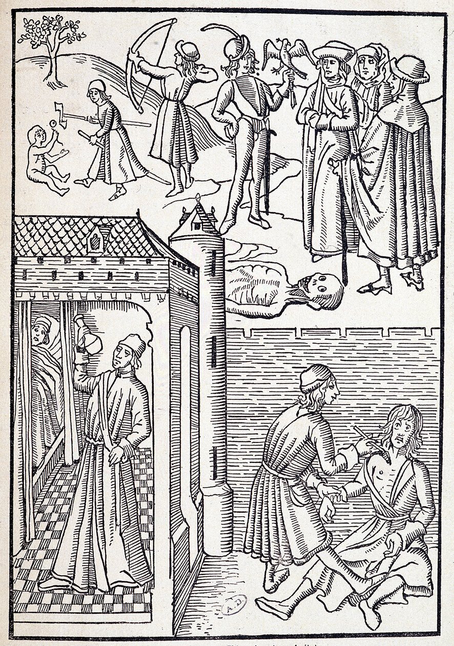 En urolog og kirurg på 1400-tallet. av Unknown artist