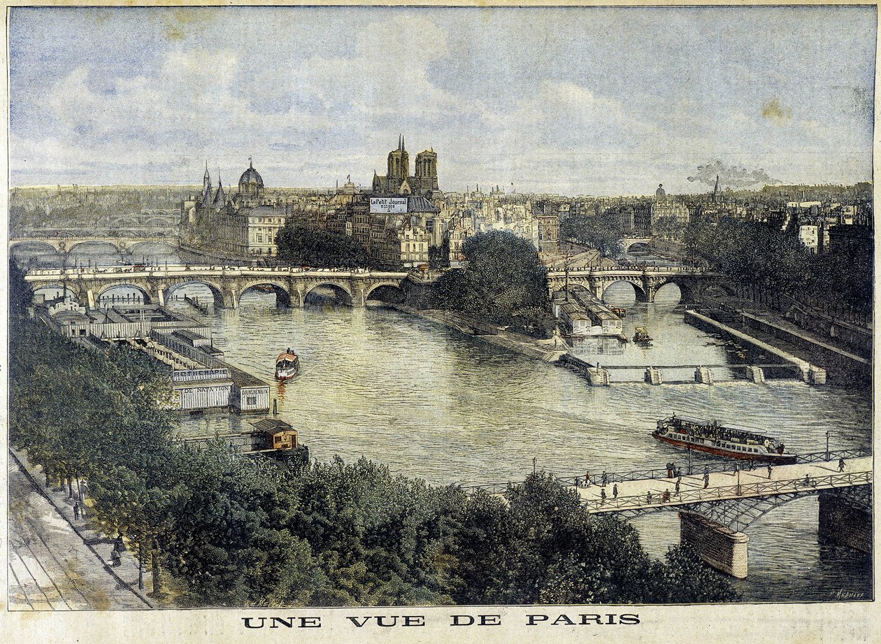 En utsikt over Paris - i "The Petity Journal" av Unknown artist