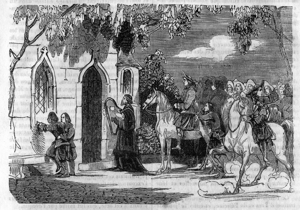 A wedding in Brittany in the 14th century. av Unknown artist