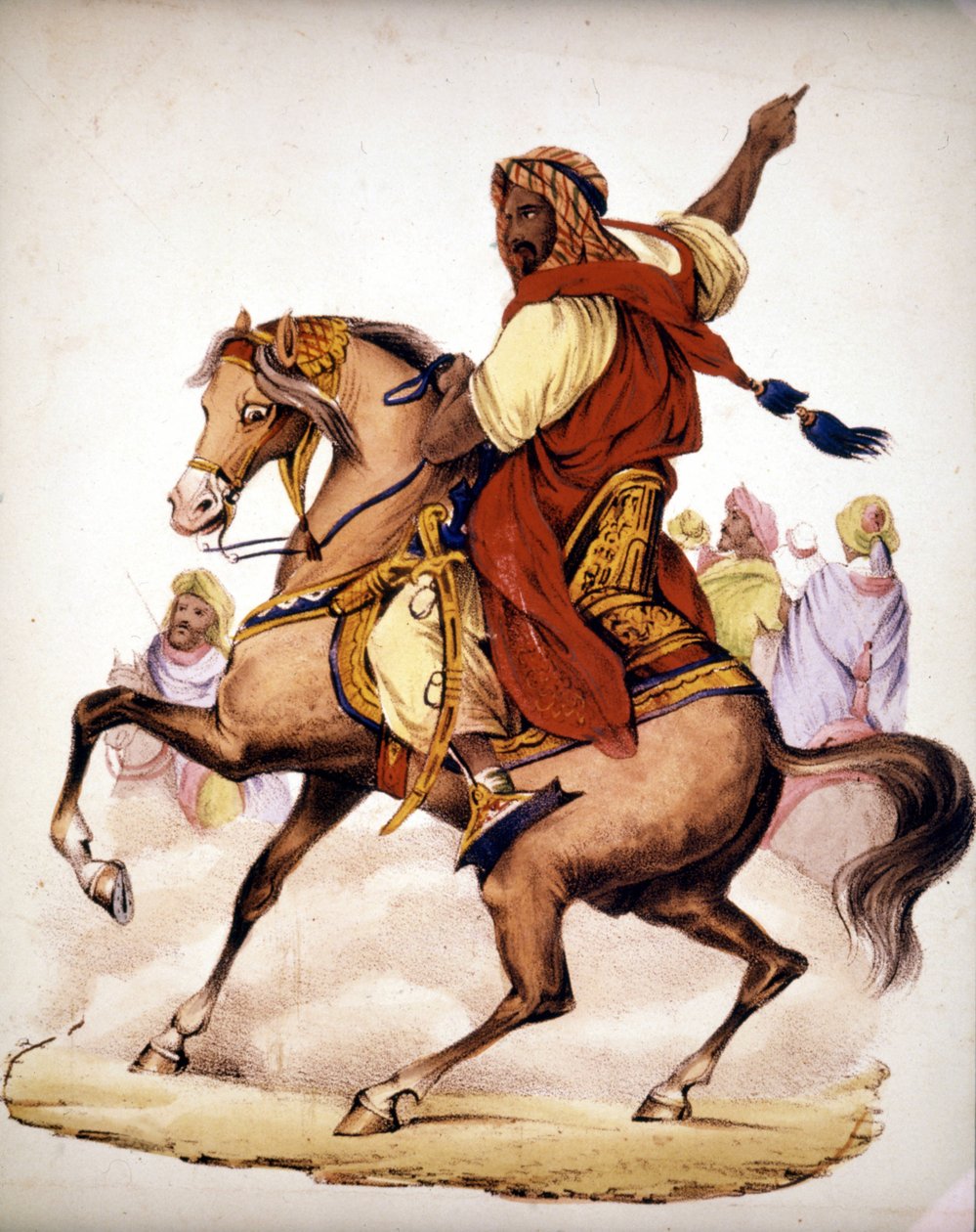 Abd El-Kader (1807 - 1883), arabisk emir av Algerie. 1800-talls litografi. av Unknown artist