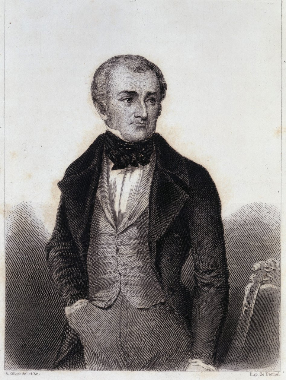 Adolphe Thiers (1797-1877) - gravering i "Historien om det politiske og private livet til Louis Philippe" av Unknown artist