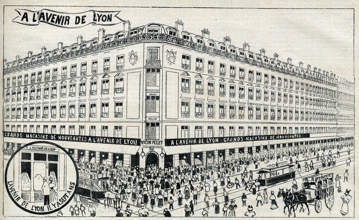 Reklame for "" Department Stores de l'Avenir de Lyon"" i 1898. av Unknown artist