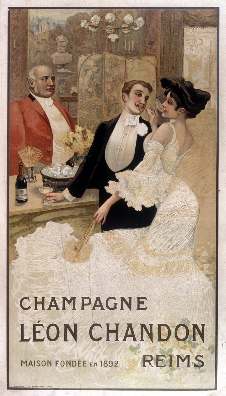 Reklameplakat for Léon Chandon champagne, sent på 1800-tallet av Unknown artist