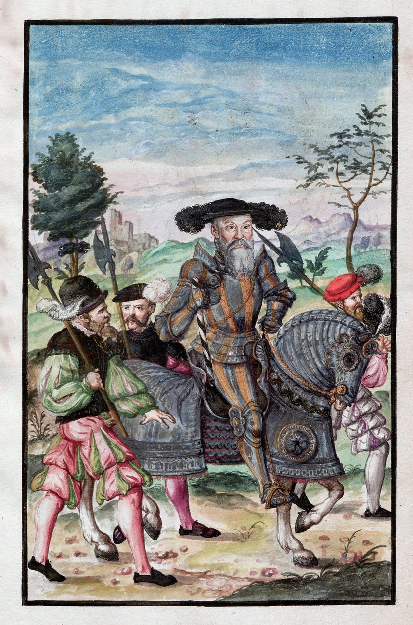 Albert de Brandebourg (Albrecht von Brandenburg-Ansbach) (1490-1568) - Albert, hertug av Preussen (Fra: Krigsorden) - Anonym - 1555 - Akvarell og blekk på papir - 39x26 - Berlin statsbibliotek ©FineArtImages/Leemage av Unknown artist