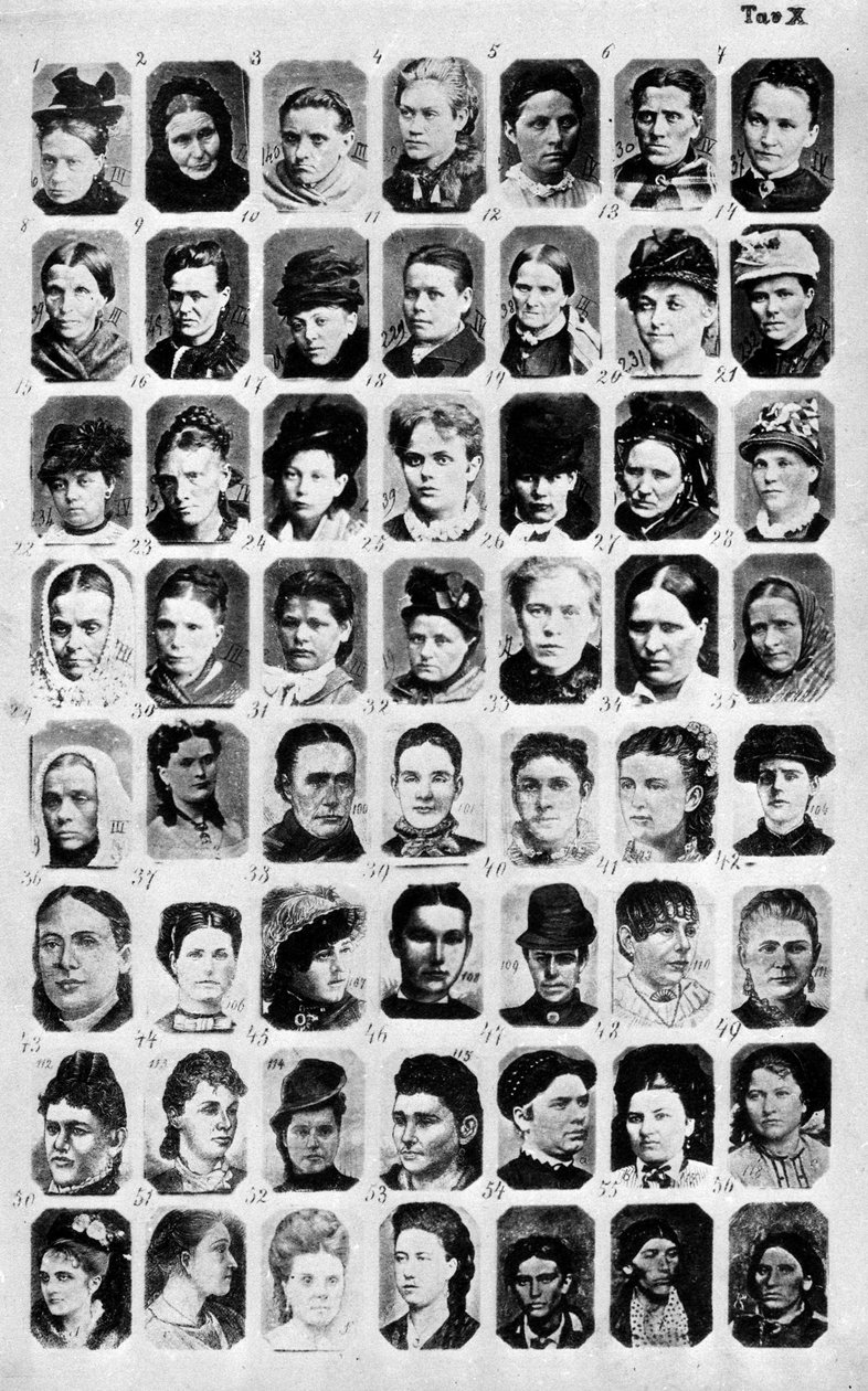 Album med fotografier samlet av Cesare Lombroso (1835-1909), italiensk kriminolog: fotografiene tilsvarer forskjellige typer kriminelle. «Den kriminelle mannen» av Unknown artist