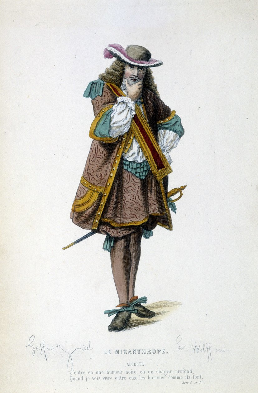 Alceste i "" Misantropen"" av Molière av Unknown artist