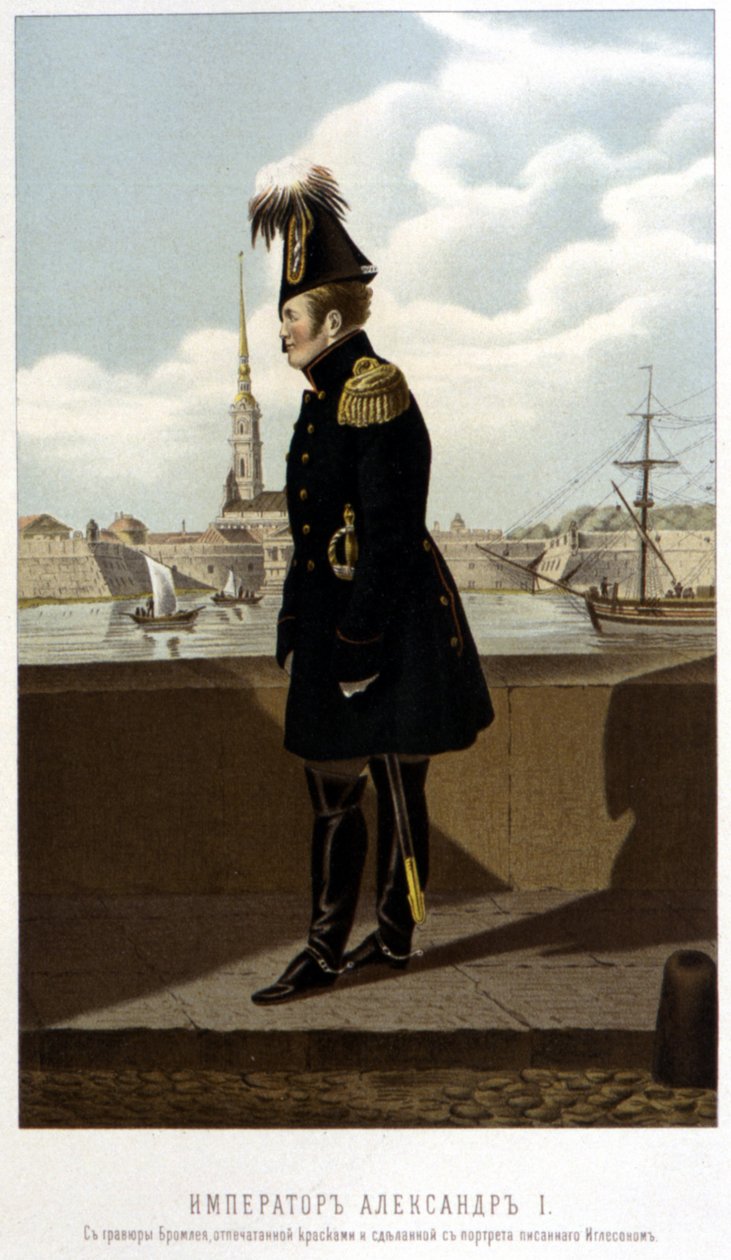 Alexander 1st i St. Petersburg - i "The Emperor Alexander 1st" av Schilder av Unknown artist