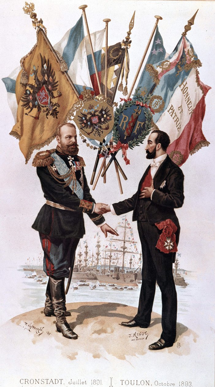 Alexander III ved signeringen av den fransk-russiske handelsavtalen (Kronstadt 1891 - Toulon 1893), Bianchetti-samlingen av Unknown artist