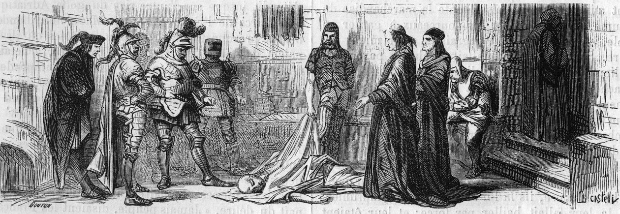 Alexander VI delivered Jeme, a Turkish prince, poisoned, died some time later. Engraving of the 19th century. av Unknown artist