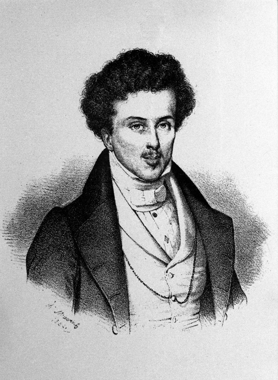 Alexandre Dumas i en alder av tjueni, gravering rundt 1884. av Unknown artist