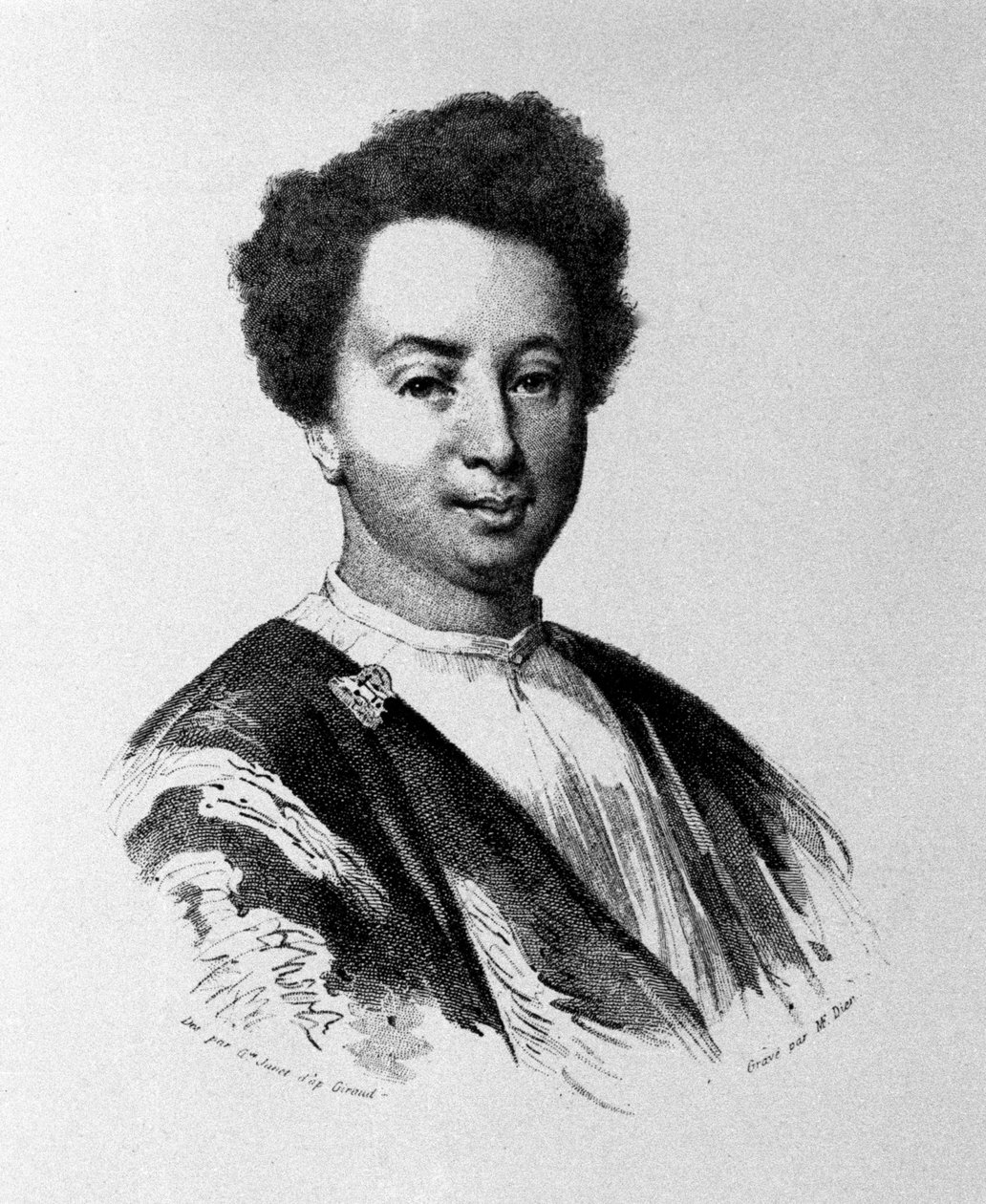 Alexandre Dumas i en alder av trettifem, gravering fra 1800-tallet av Unknown artist