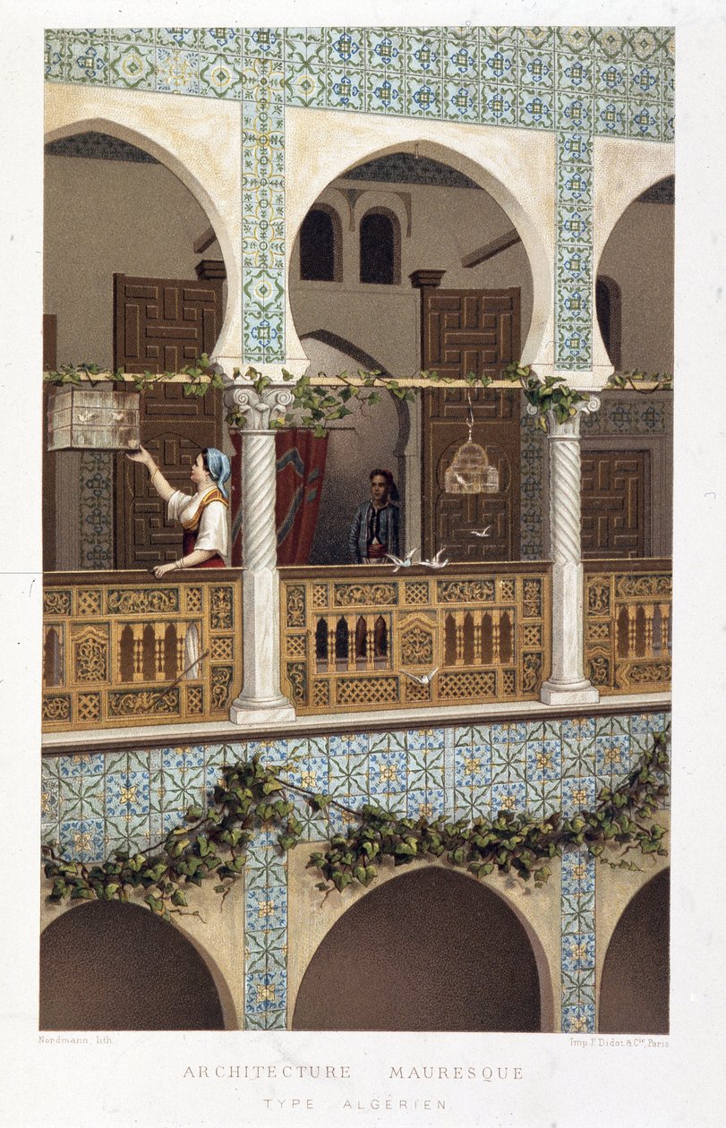 Algerisk maurisk arkitektur - i "" Algerie: History, Conquete and Colonization"", av Firmin Didot av Unknown artist