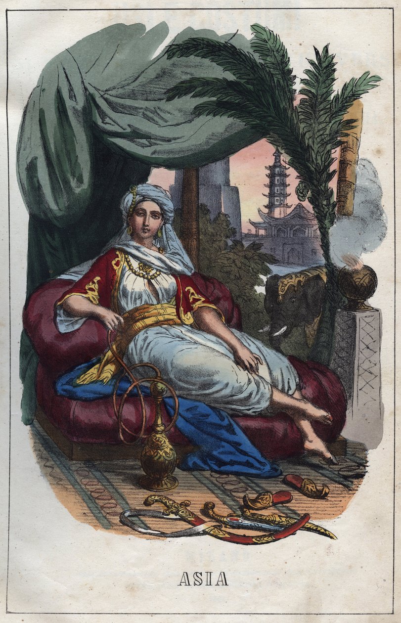 Allegory of Asia - engraving from “” Usi e Costumi di Tutti i i Popoli dell