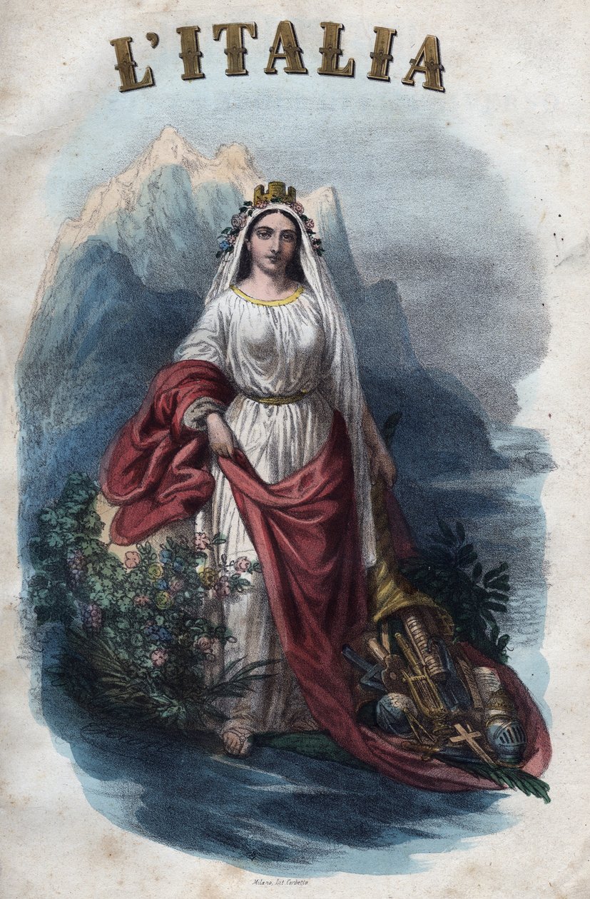 Allegory of Italy - engraving from “” Usi e Costumi di Tutti i i Popoli dell